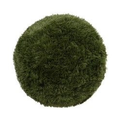 Polštář chlupatý tmavě zelený Ø 45 cm