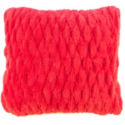 Povlak na polštář chlupatý prošívaný červená 45 x 45 cm